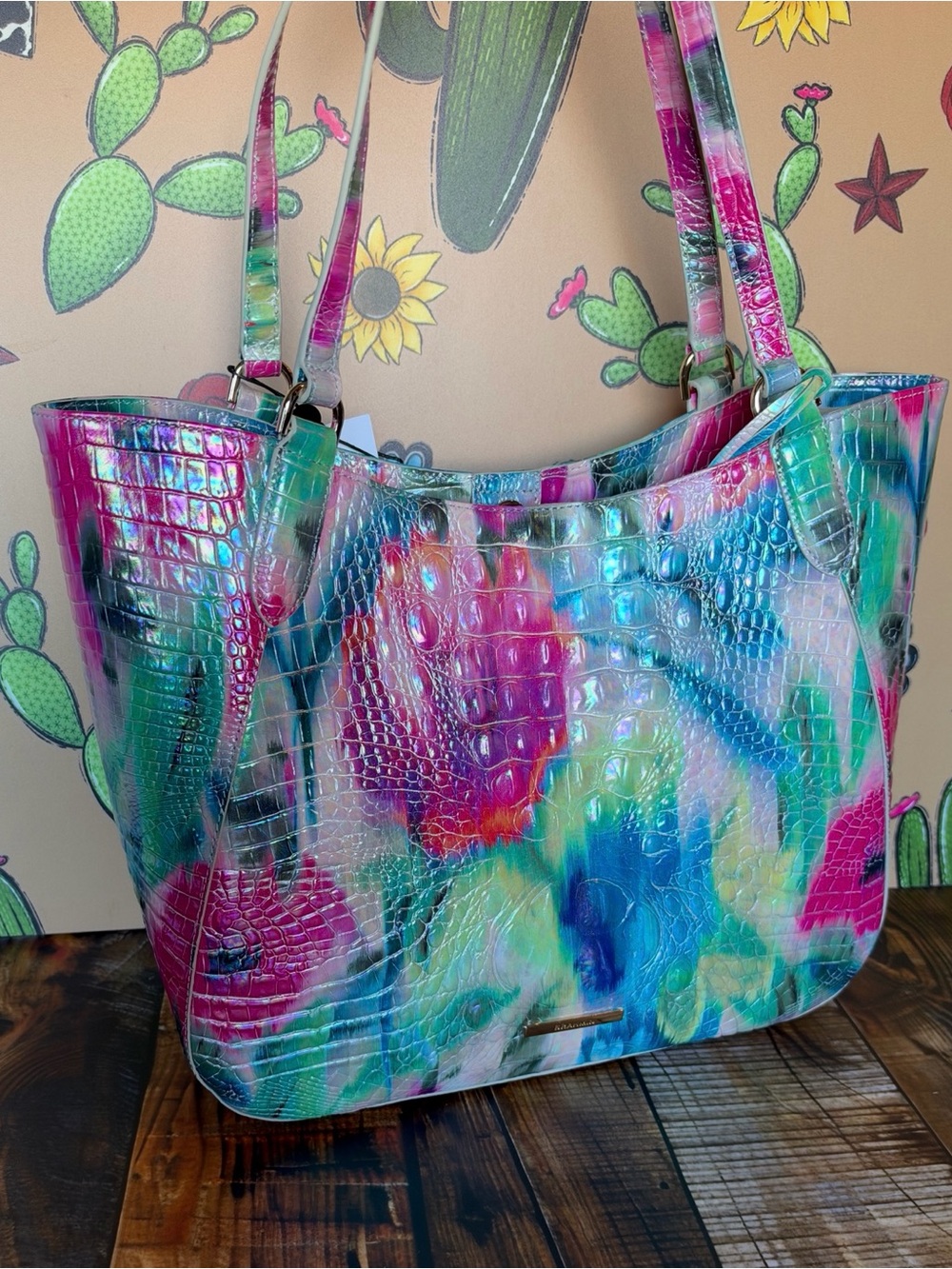 BEAUTIFUL FIRM BRAHMIN ALIZA IMPRESSION TOTE Gorgeous Colorful NWT